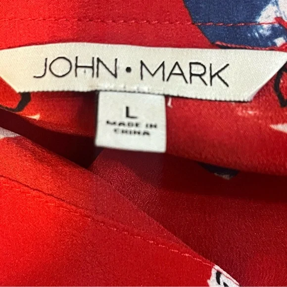 Anthropologie John Mark Silk Dog Print Tunic Playful Artistic Button Front Top - Picture 13 of 13